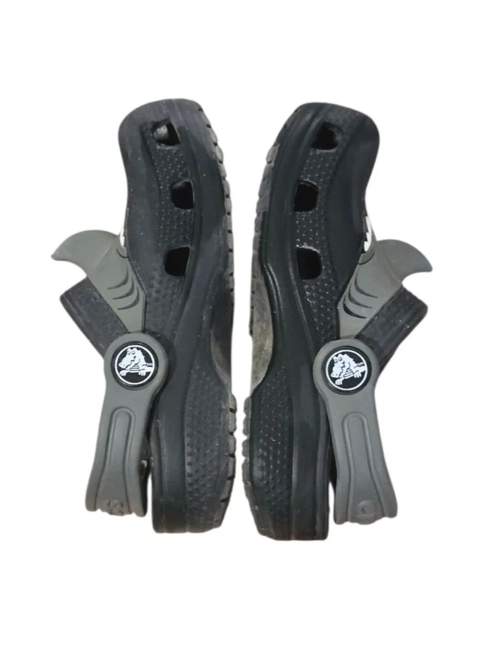 Crocs Toddler Shark Clog Shoes in Gray and Black Size 7